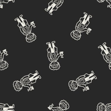 bilim adamı doodle Dikişsiz desen arka plan