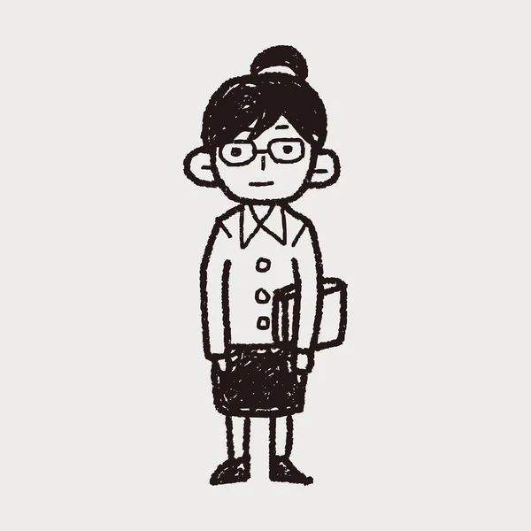 Professor doodle — Vetor de Stock