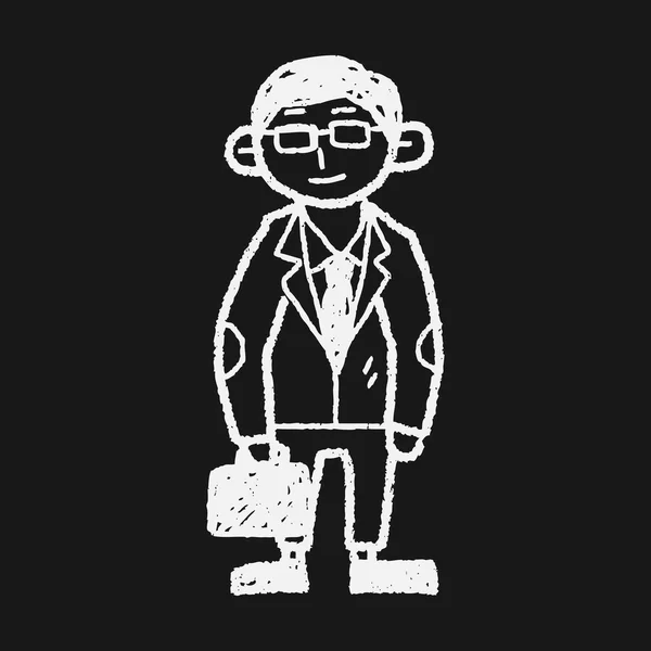Hombre de negocios doodle — Vector de stock