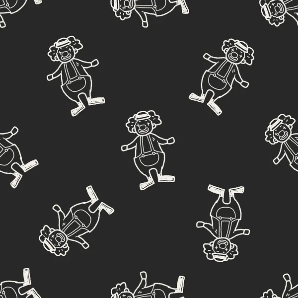Clown doodle seamless pattern background — стоковый вектор