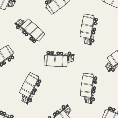 kamyon doodle Dikişsiz desen arka plan