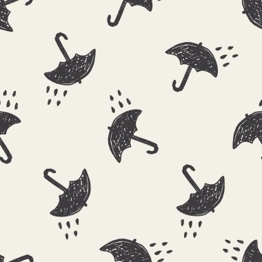 şemsiye doodle Dikişsiz desen arka plan