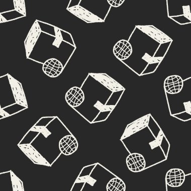 kutusu doodle Dikişsiz desen arka plan nakliye