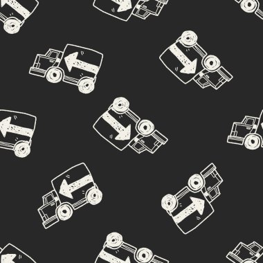 kamyon doodle Dikişsiz desen arka plan