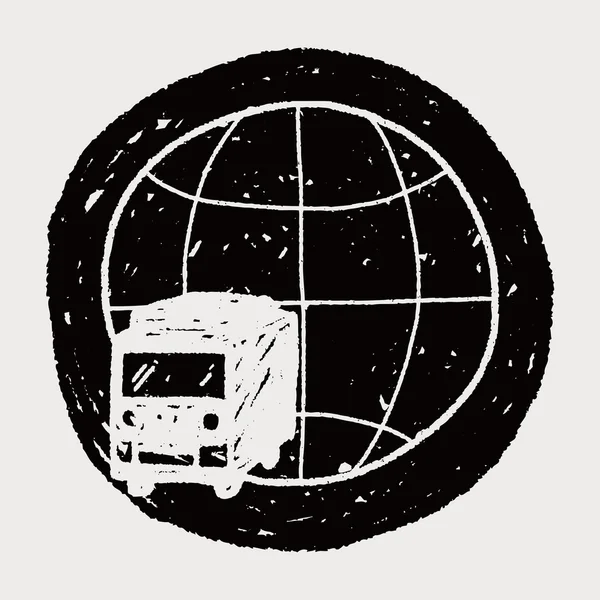 Trasporto camion doodle — Vettoriale Stock