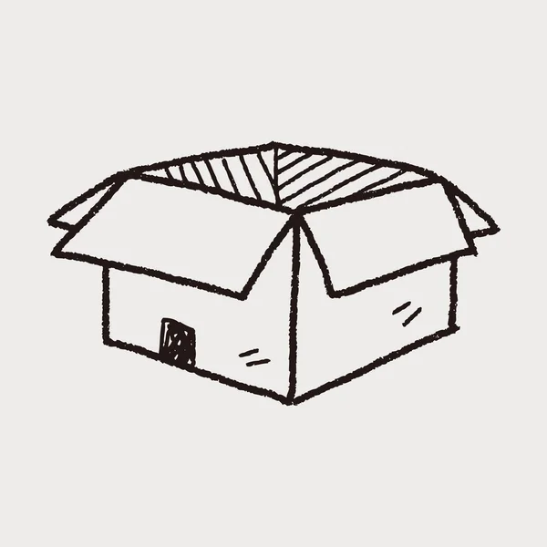 Open Box Delivery Doodle — Stockvektor