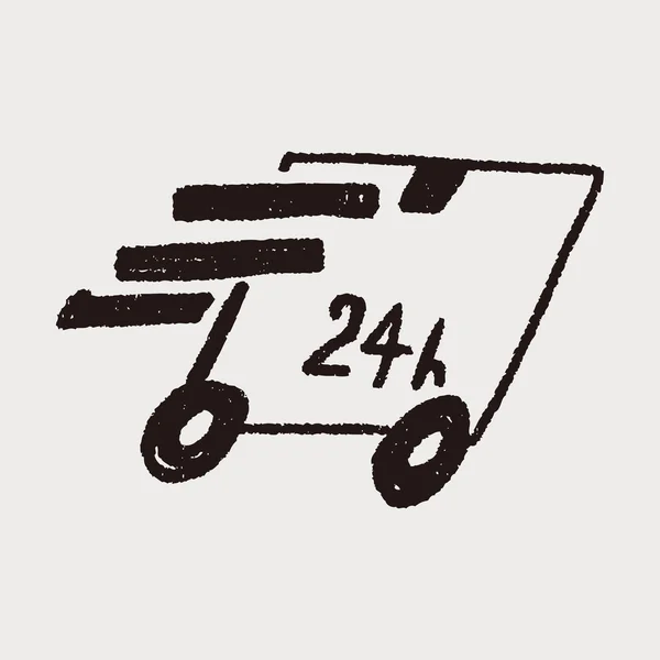 24 tim leverans doodle — Stock vektor