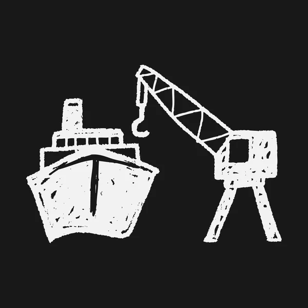 Crane doodle — Stock vektor