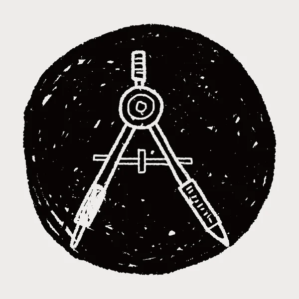 Kompass-Doodle — Stockvektor