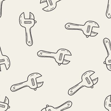 İngiliz anahtarı doodle Dikişsiz desen arka plan