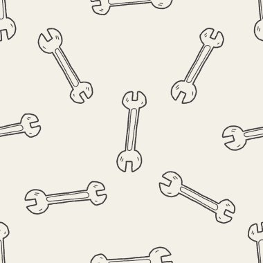 İngiliz anahtarı doodle Dikişsiz desen arka plan