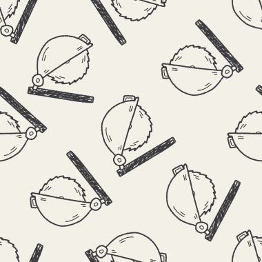 Daire testere doodle Dikişsiz desen arka plan