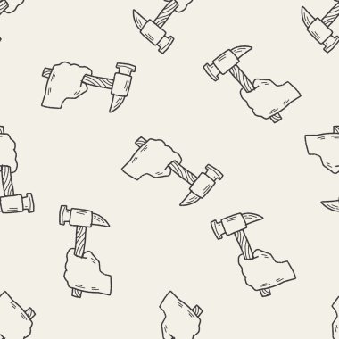 Doodle Dikişsiz desen arka plan çekiç