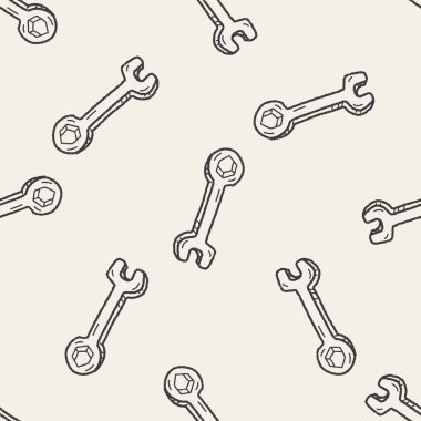 İngiliz anahtarı doodle Dikişsiz desen arka plan