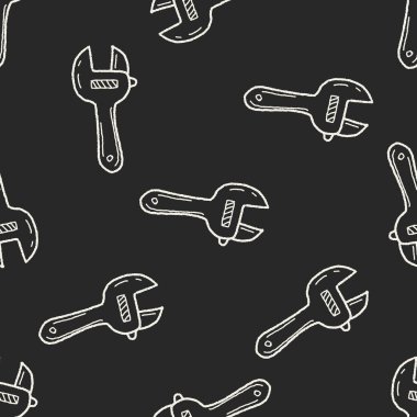 İngiliz anahtarı doodle Dikişsiz desen arka plan