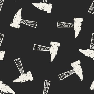 Doodle Dikişsiz desen arka plan çekiç