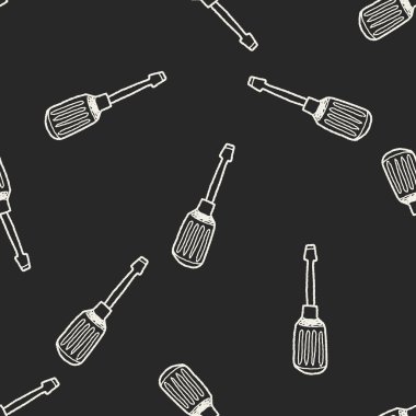 Tornavidalar doodle Dikişsiz desen arka plan