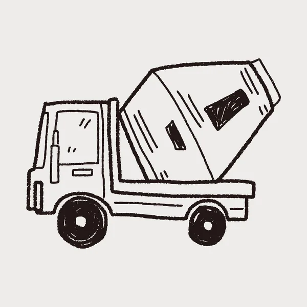 Camion de ciment doodle — Image vectorielle