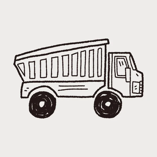 Doodle truk - Stok Vektor