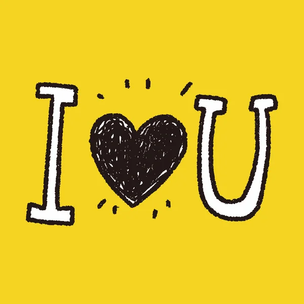 I love you doodle — Stock Vector