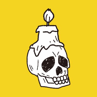 Kafatası mum doodle