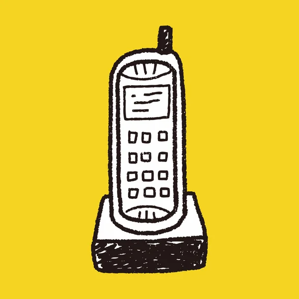 Telefon doodle — Stock vektor