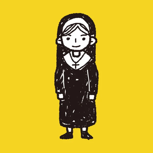 Nonne doodle — Image vectorielle