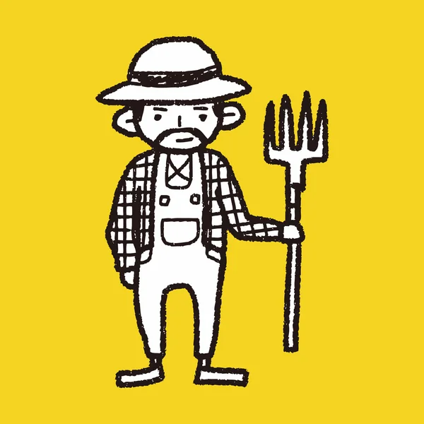 Çiftçi doodle — Stok Vektör