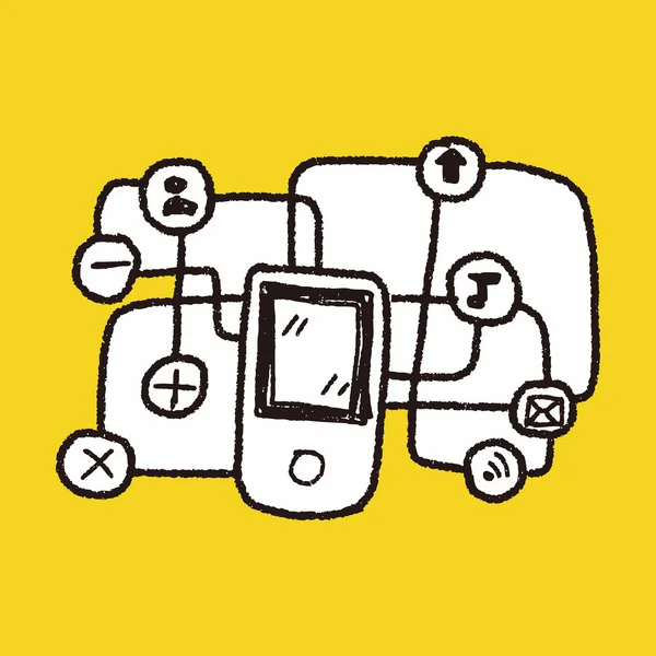 Mobil medea bağlantı doodle — Stok Vektör