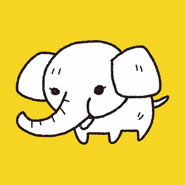 Doodle elefánt — Stock Vector