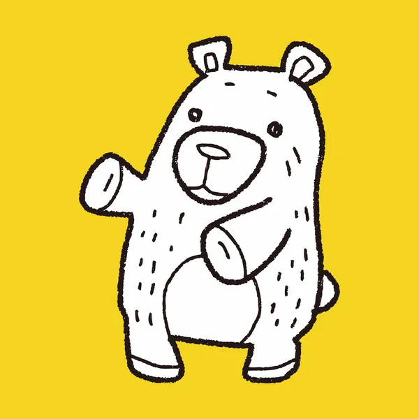 Doodle de urso — Vetor de Stock