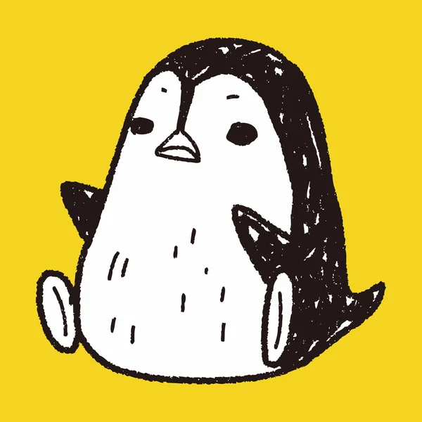 Pinguïn doodle — Stockvector