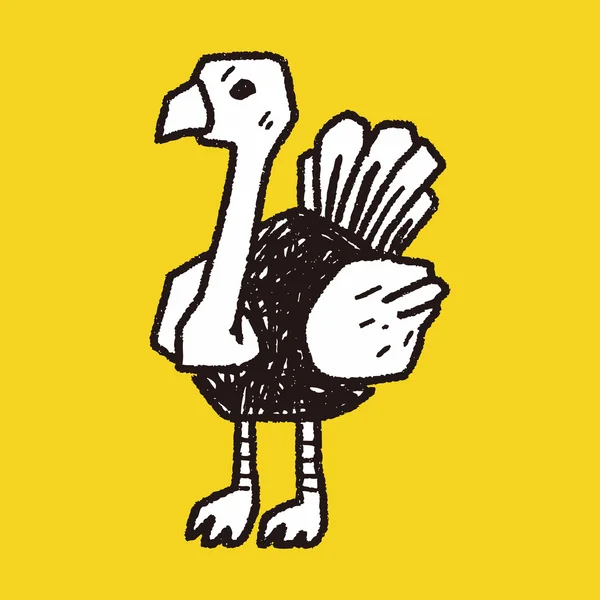 Garabato de avestruz — Archivo Imágenes Vectoriales