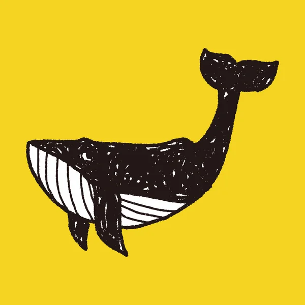 クジラの落書き — ストックベクタ