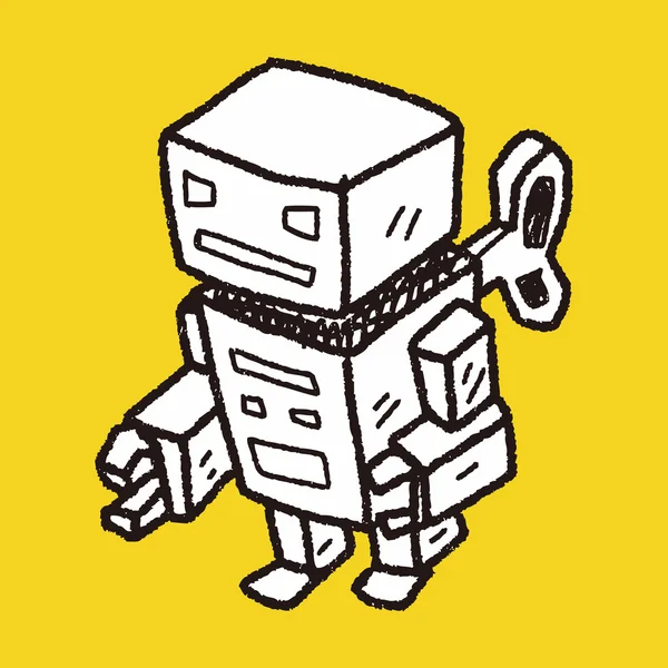 Robot doodle — Stok Vektör