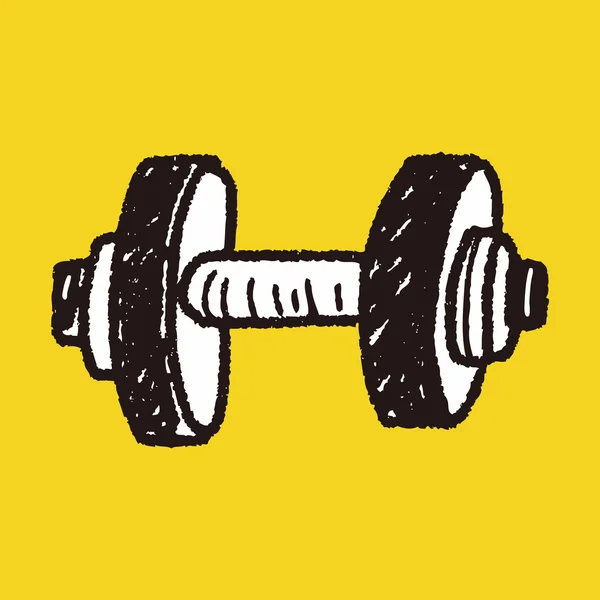 Dumbbell fitness doodle — Stock Vector