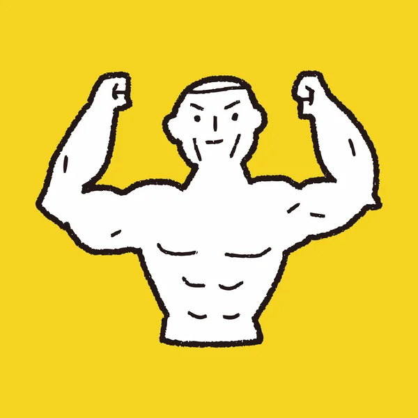 Strong muscle doodle — Stock Vector