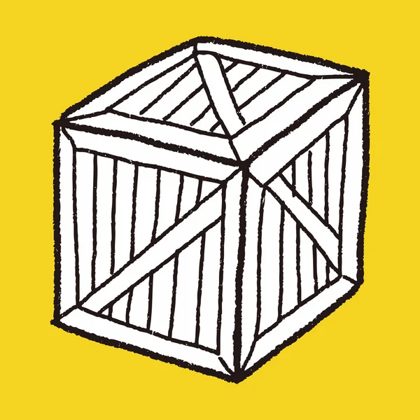 Caja de madera garabato — Archivo Imágenes Vectoriales