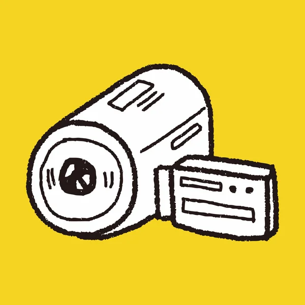 Doodle video camera — Stock Vector