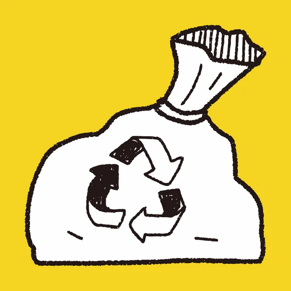 Doodle τσάντα σκουπίδια — Διανυσματικό Αρχείο