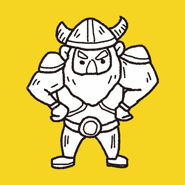 Viking doodle — Stok Vektör