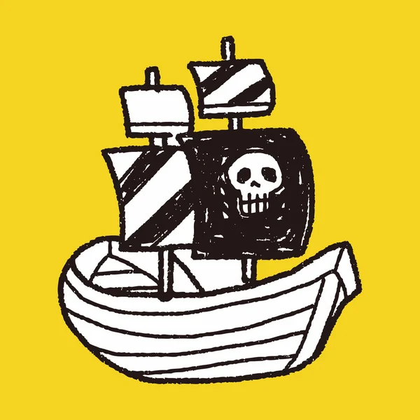 Піратський корабель doodle — стоковий вектор