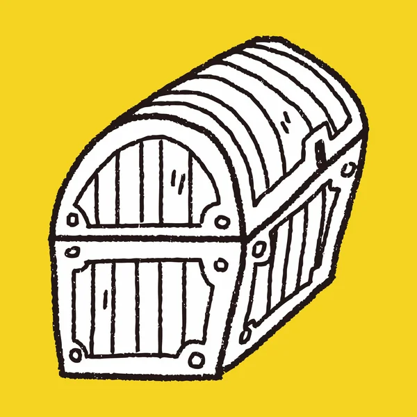 Trésor poitrine doodle — Image vectorielle
