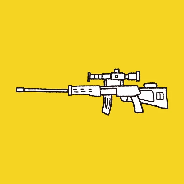 Keskin nişancı tüfeği doodle — Stok Vektör