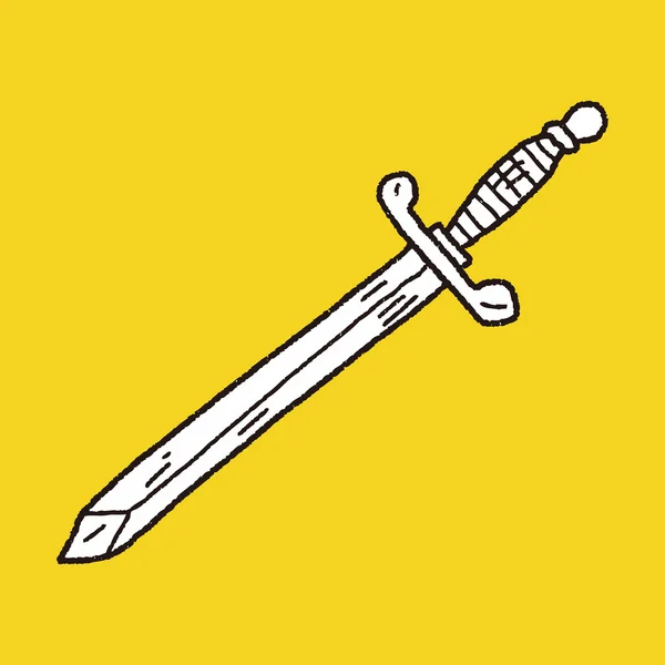 Sword doodle — Stock Vector