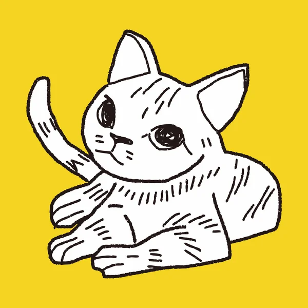 猫落書き図面 — ストックベクタ