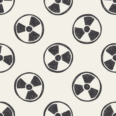 nükleer enerji doodle Dikişsiz desen arka plan