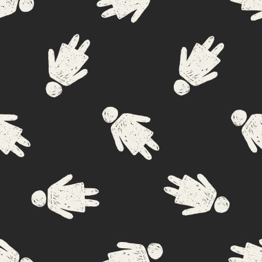 kadın doodle Dikişsiz desen arka plan