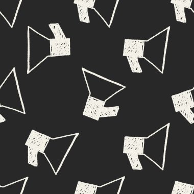 Doodle megafon Dikişsiz desen arka plan