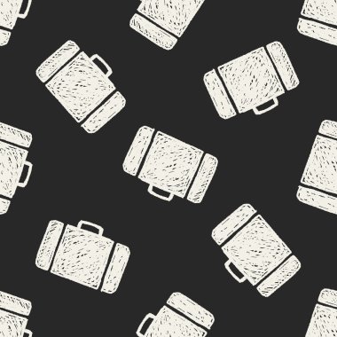 Evrak Çantası'nı doodle Dikişsiz desen arka plan